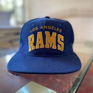 Rams Hat,blue and yellow letters. Worn by me to the 2022 SuperBowl in LA.